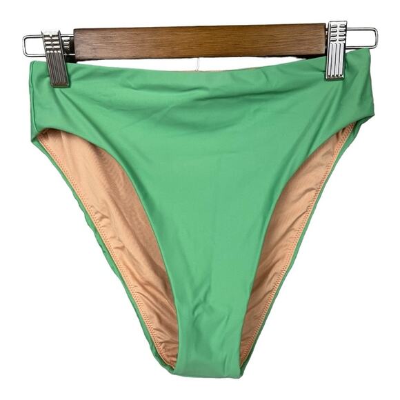 J. Crew High Rise Medium Coverage Bikini Bottom in Light Green Size S NWT - Picture 2 of 7